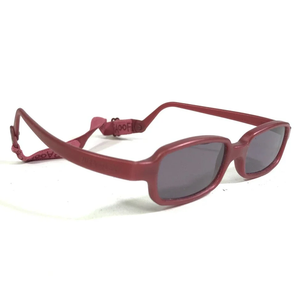 Miraflex Sunglasses NEW BABY 2 Red Rectangular Frames with Purple Lenses